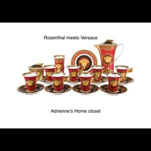 Rosenthal/ Versace 20 piece red Medusa coffee set.